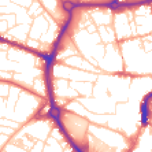 Daytime road noise heatmap for NR2 1DG