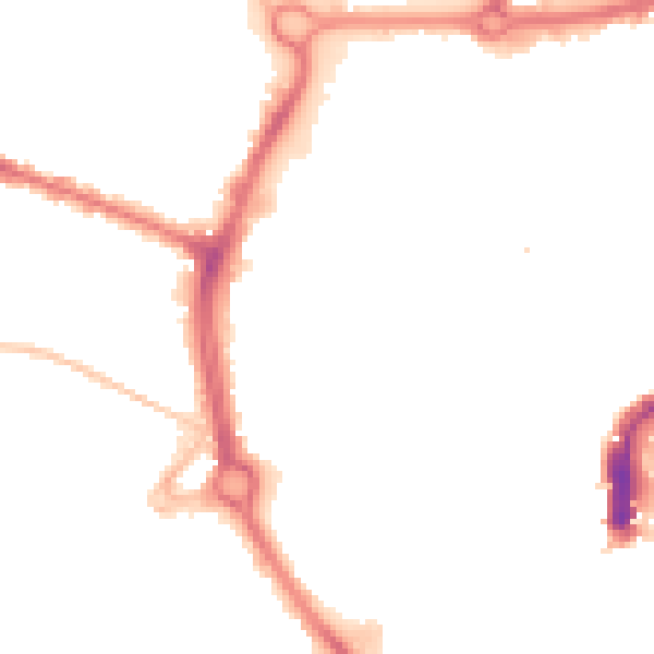 Night-time road noise heatmap for NR2 1DG