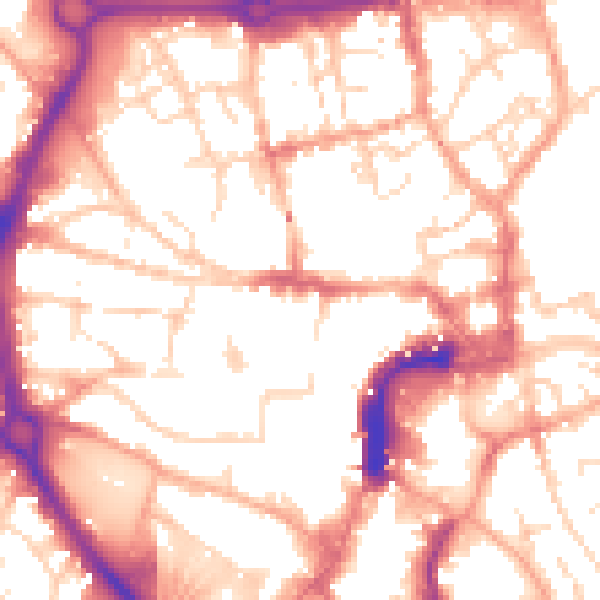 Daytime road noise heatmap for NR2 1DN