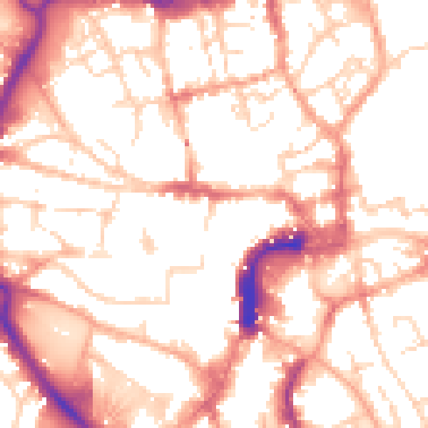 Daytime road noise heatmap for NR2 1DP