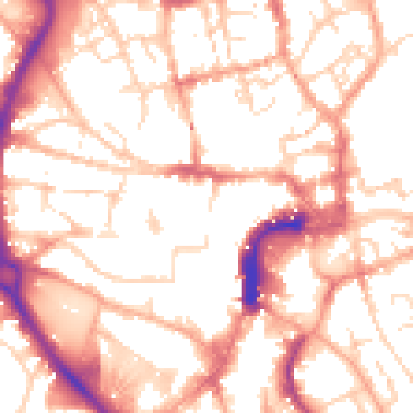 Daytime road noise heatmap for NR2 1DQ