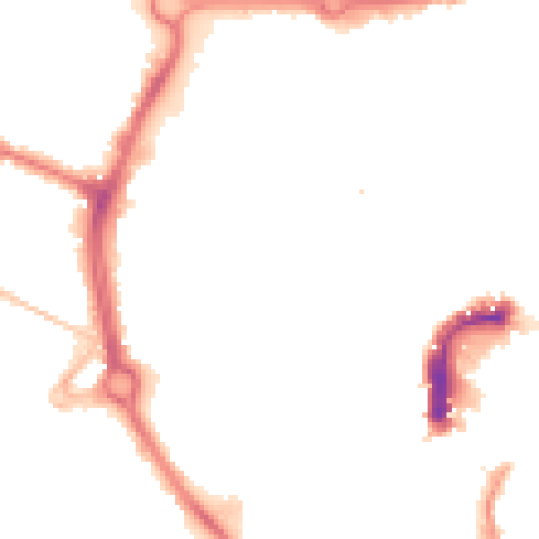 Night-time road noise heatmap for NR2 1DW