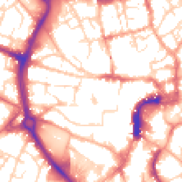 Daytime road noise heatmap for NR2 1DX