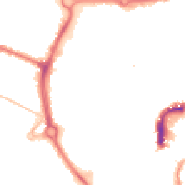Night-time road noise heatmap for NR2 1DY