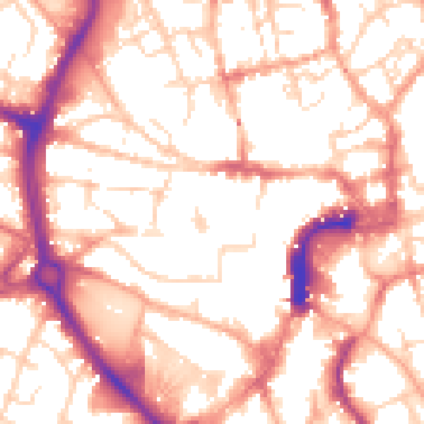 Daytime road noise heatmap for NR2 1EL