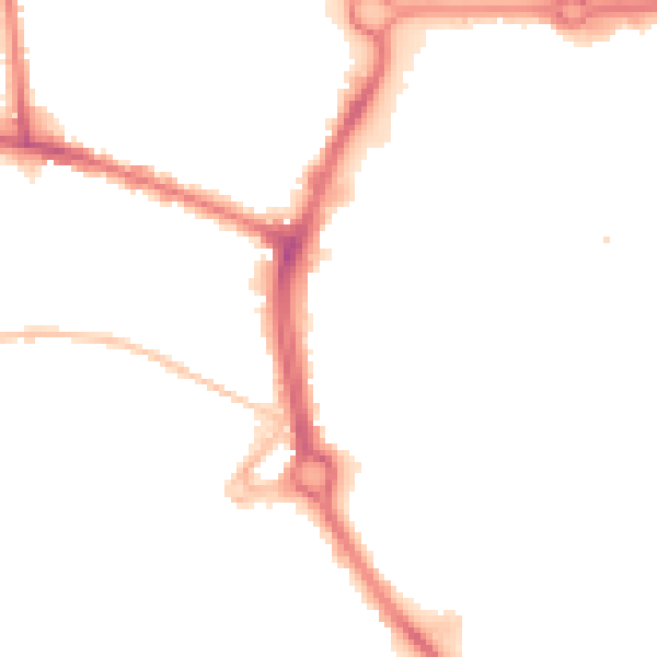 Night-time road noise heatmap for NR2 1EQ