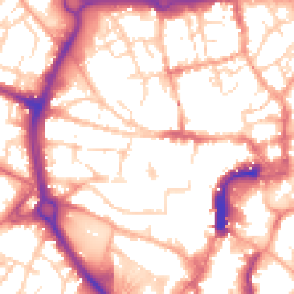 Daytime road noise heatmap for NR2 1ER