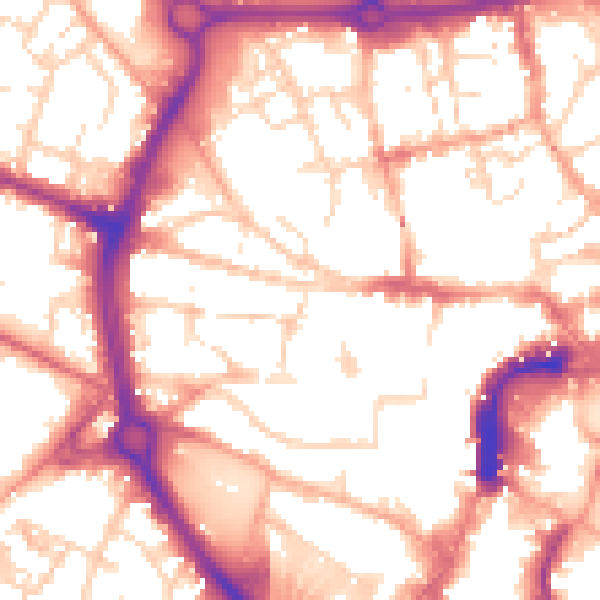 Daytime road noise heatmap for NR2 1ES