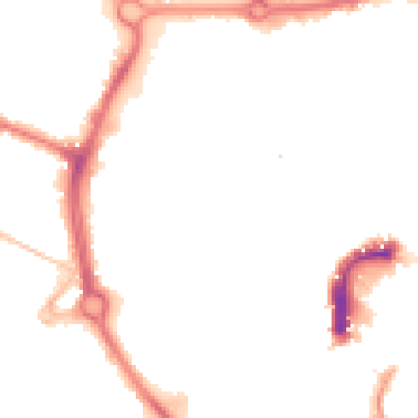 Night-time road noise heatmap for NR2 1ES