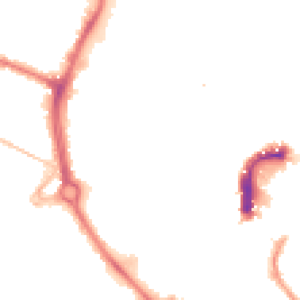 Night-time road noise heatmap for NR2 1ET
