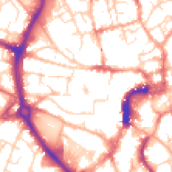 Daytime road noise heatmap for NR2 1EW