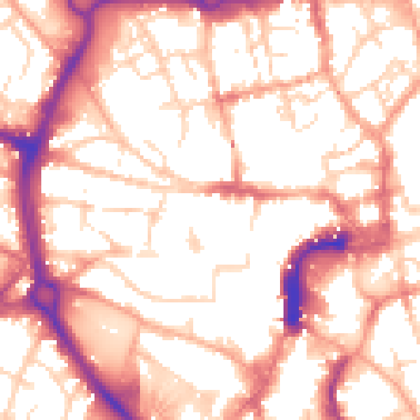 Daytime road noise heatmap for NR2 1EX