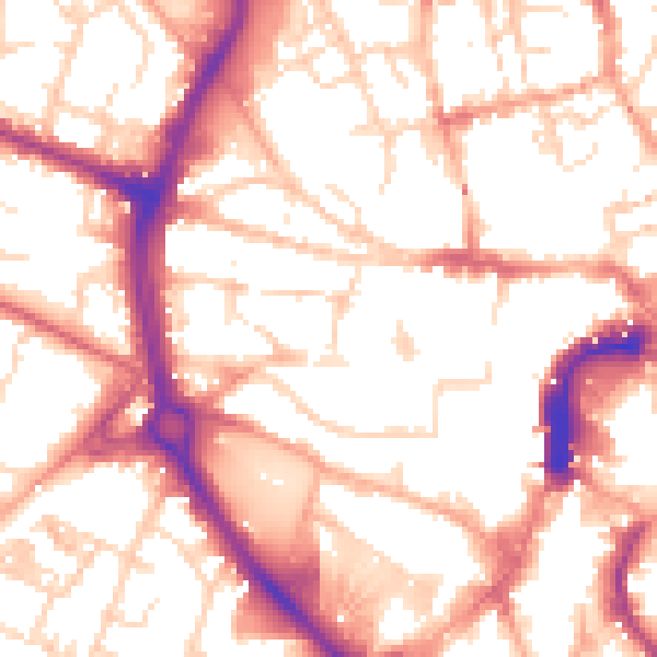 Daytime road noise heatmap for NR2 1EY