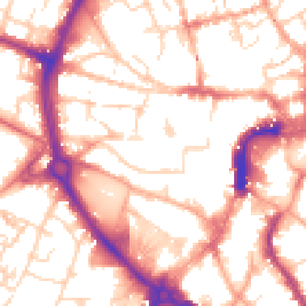 Daytime road noise heatmap for NR2 1GG