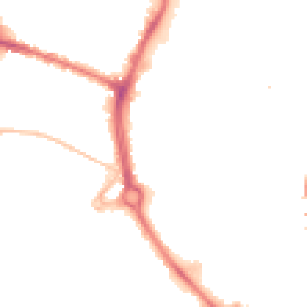 Night-time road noise heatmap for NR2 1HB