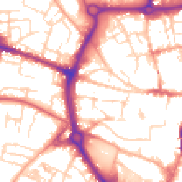 Daytime road noise heatmap for NR2 1HF