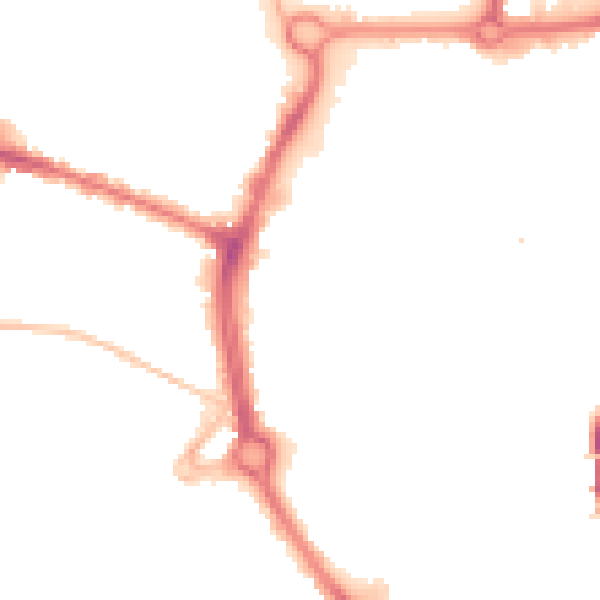 Night-time road noise heatmap for NR2 1HF
