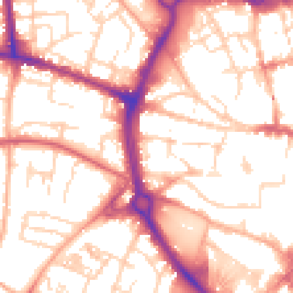 Daytime road noise heatmap for NR2 1HH