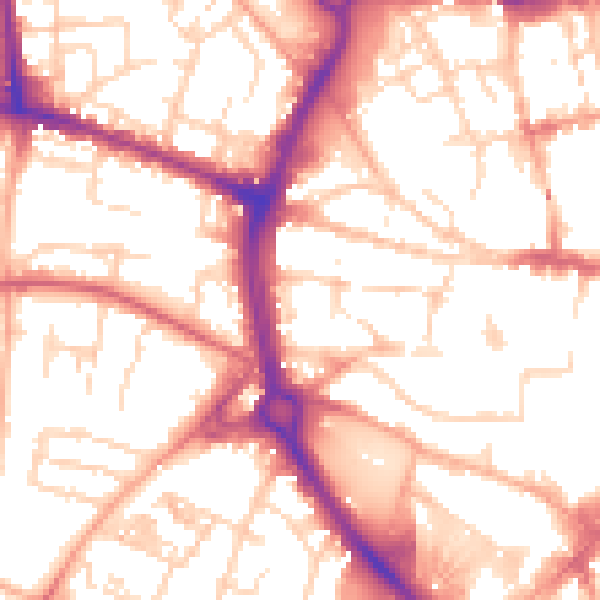 Daytime road noise heatmap for NR2 1HN