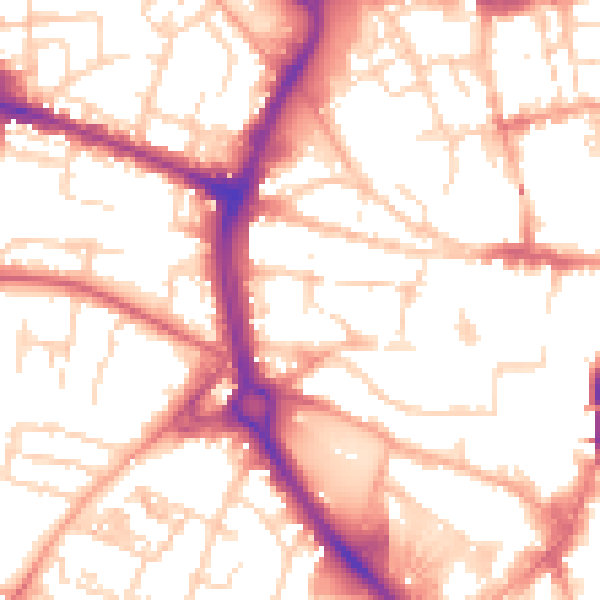 Daytime road noise heatmap for NR2 1HR