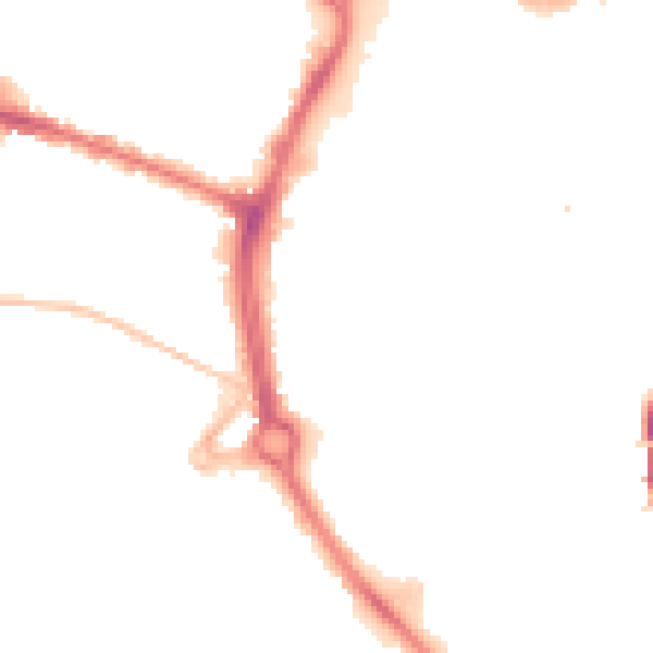 Night-time road noise heatmap for NR2 1HR