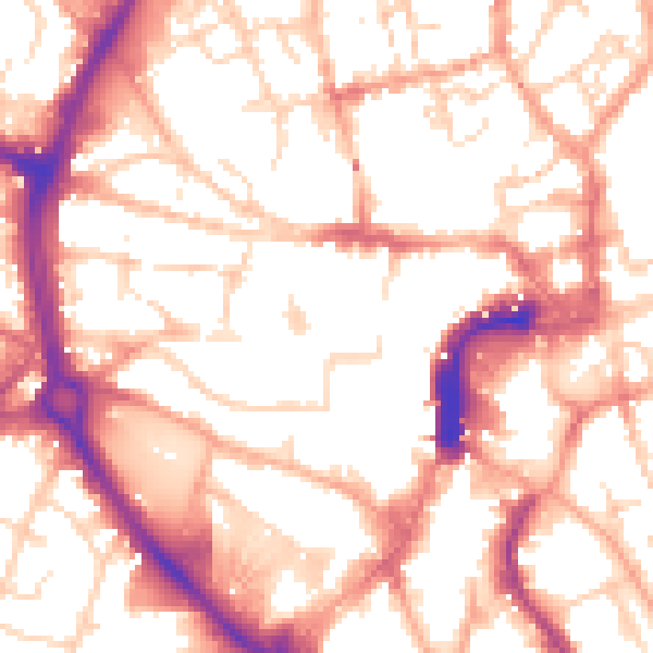 Daytime road noise heatmap for NR2 1JD