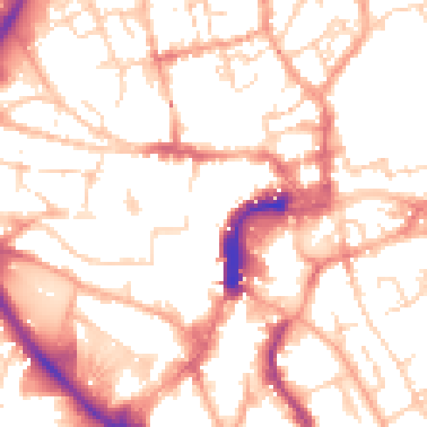 Daytime road noise heatmap for NR2 1JE