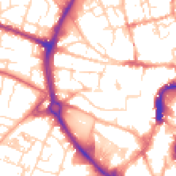 Daytime road noise heatmap for NR2 1JR