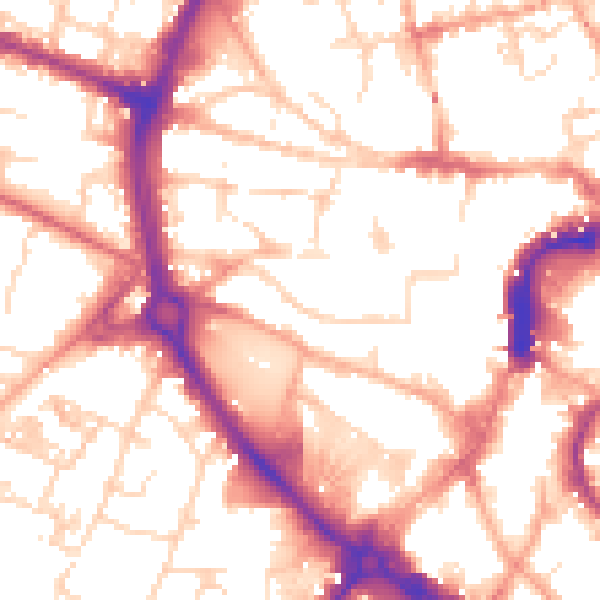 Daytime road noise heatmap for NR2 1NR