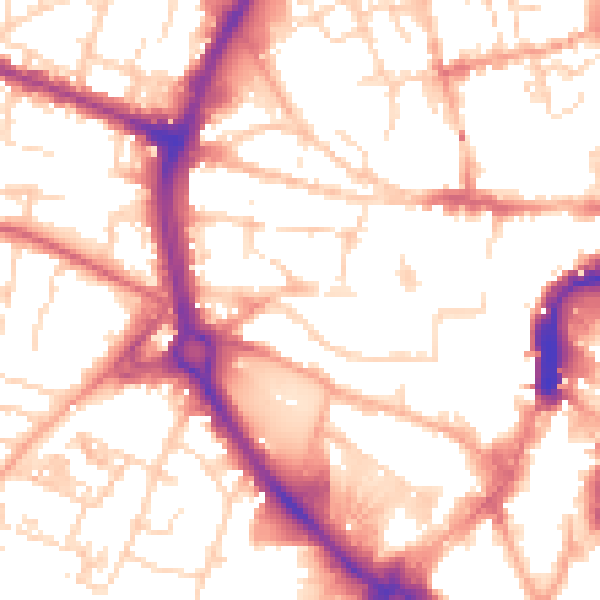 Daytime road noise heatmap for NR2 1NT