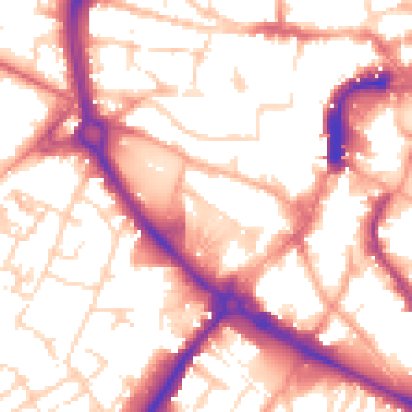 Daytime road noise heatmap for NR2 1RF