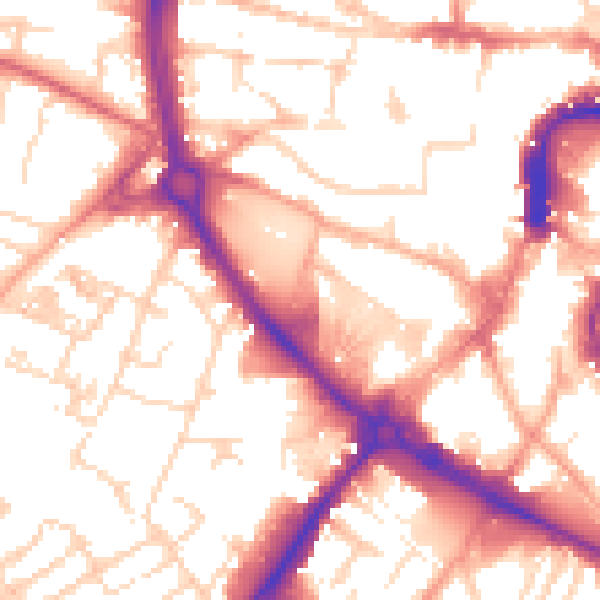 Daytime road noise heatmap for NR2 1SF