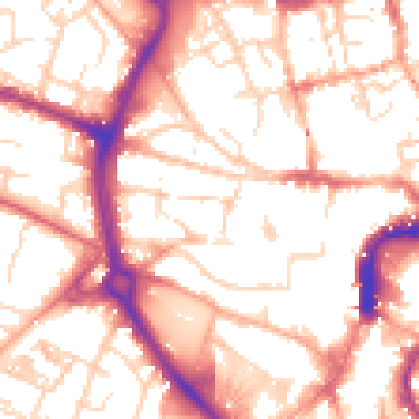 Daytime road noise heatmap for NR2 1TS