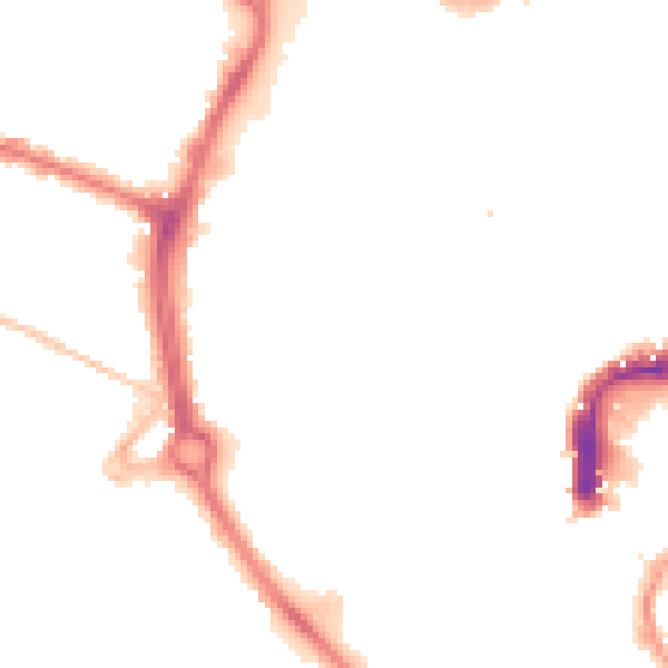 Night-time road noise heatmap for NR2 1TS