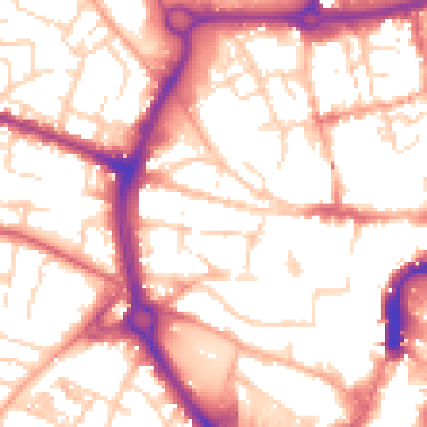 Daytime road noise heatmap for NR2 1TX