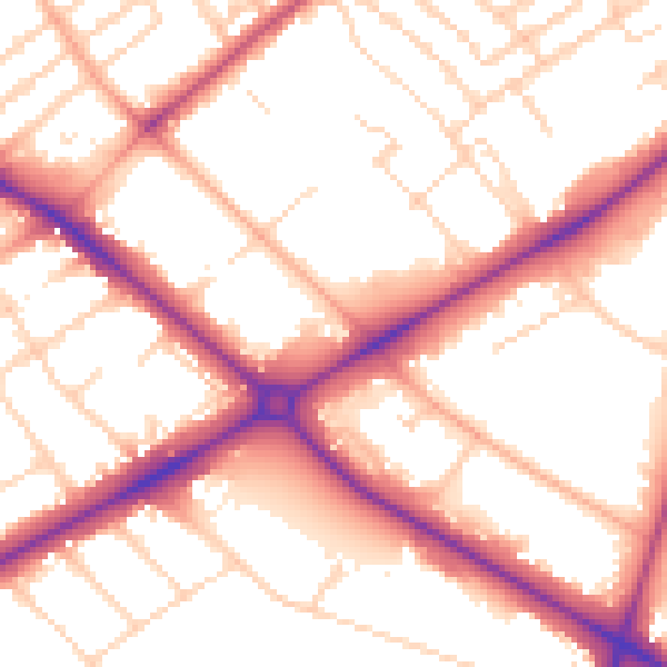 Daytime road noise heatmap for NR2 2AG