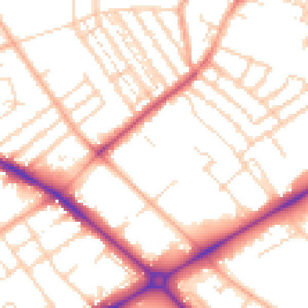 Daytime road noise heatmap for NR2 2AL
