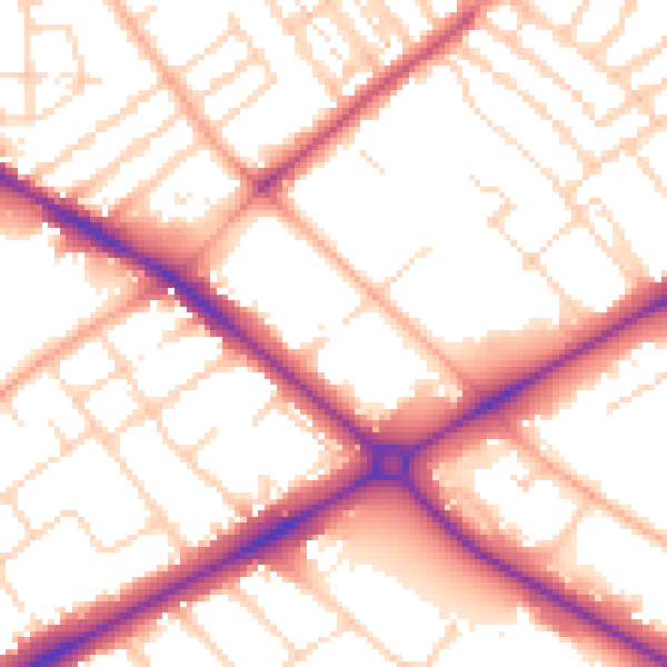 Daytime road noise heatmap for NR2 2AQ