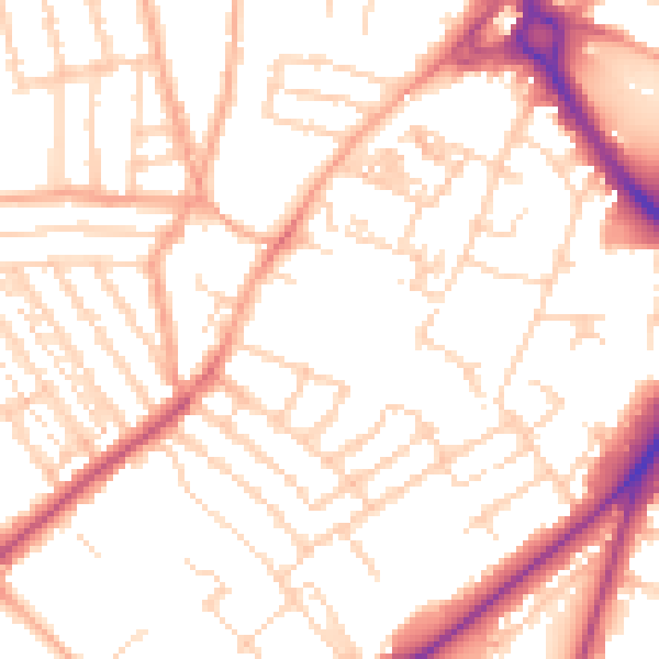 Daytime road noise heatmap for NR2 2BB