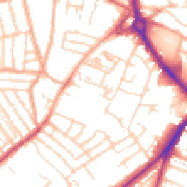 Daytime road noise heatmap for NR2 2BL