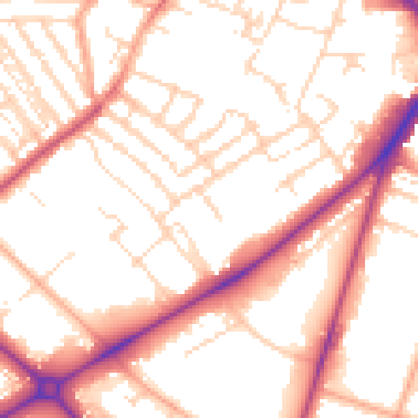 Daytime road noise heatmap for NR2 2DT