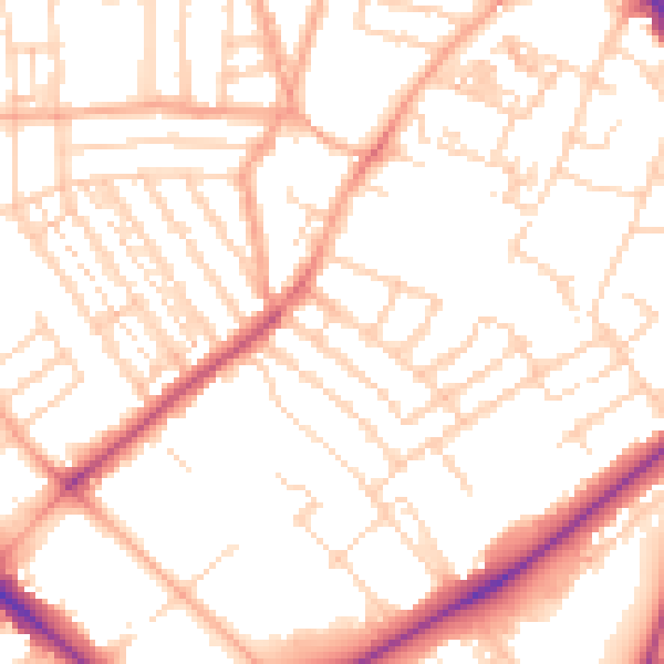 Daytime road noise heatmap for NR2 2ED