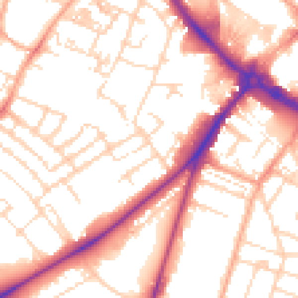 Daytime road noise heatmap for NR2 2HA