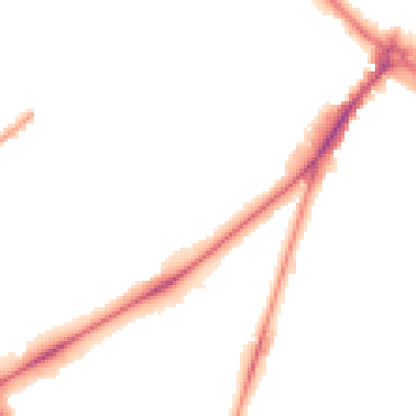 Night-time road noise heatmap for NR2 2JA