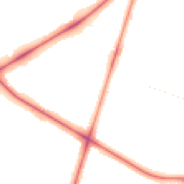 Night-time road noise heatmap for NR2 2LY