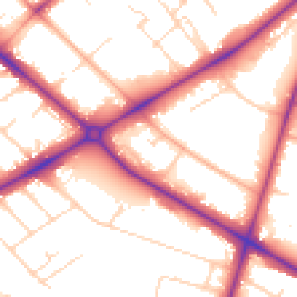 Daytime road noise heatmap for NR2 2NG