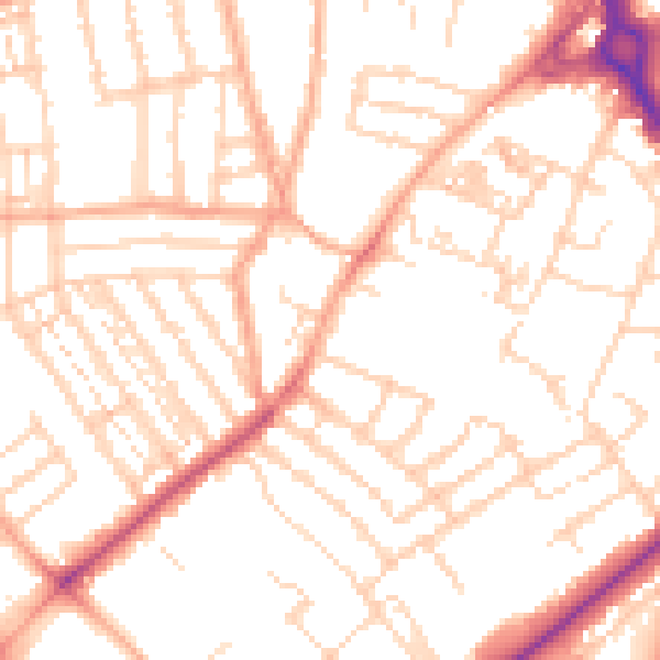 Daytime road noise heatmap for NR2 2RR