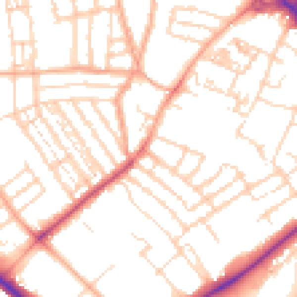 Daytime road noise heatmap for NR2 2RS