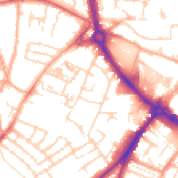 Daytime road noise heatmap for NR2 2SG
