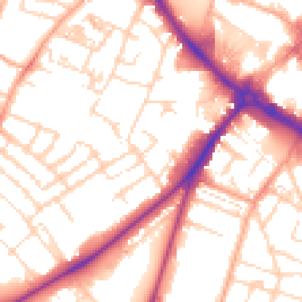 Daytime road noise heatmap for NR2 2TD